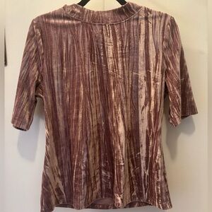 Pilcro Velvet Short Sleeve Top in Mauve